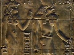 Isis and Horus Philae Temple Aswan by Dave Rippon