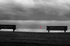 Two benches and a kite