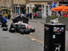 Rubbish Building Up In Edinburgh by Dave Rippon