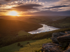 Sunset Over Ladybower From Bamford Edge  by Robert Bishop