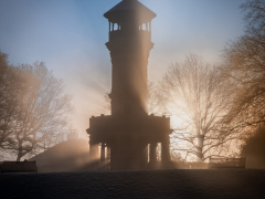 Locke Park Tower At Sunrise by Robert Bishop