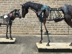 Iron Horse And Foal by Steve Hawcroft