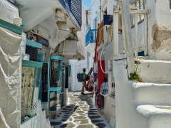 Mykonos Street by Dave Rippon
