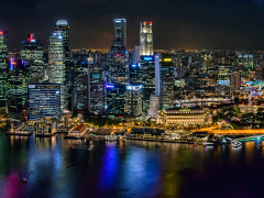 Singapore at Night by Dave Rippon