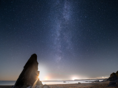Milky Way Over Hemmick Beach by Robert Bishop